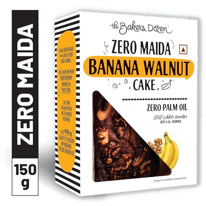 The Baker's Dozen Zero Mainda Banana Walnut Cake | Zero Palm Oil |( 150g)