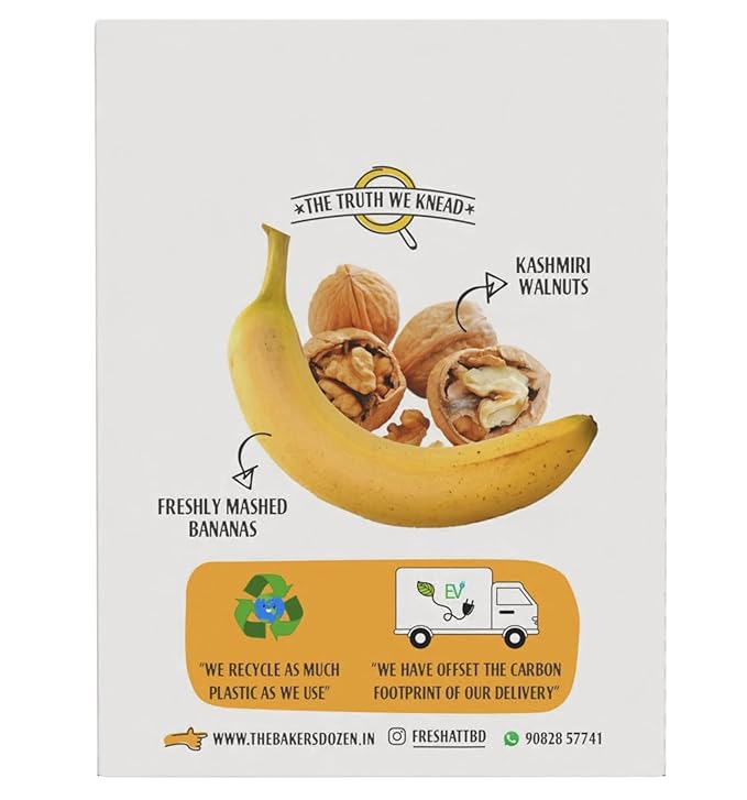 The Baker's Dozen Zero Mainda Banana Walnut Cake | Zero Palm Oil |( 150g)